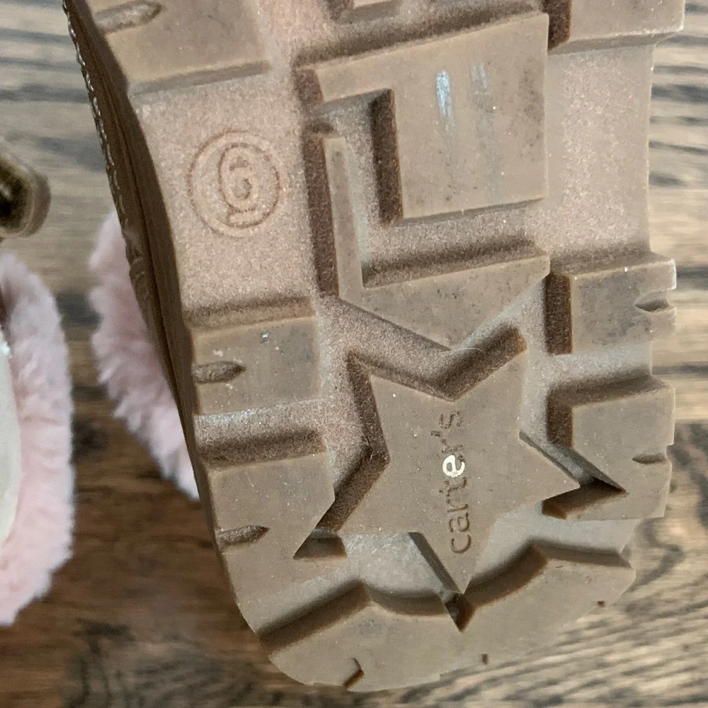 Carter's Pink and Tan Kids Faux-Fur Winter Boots
